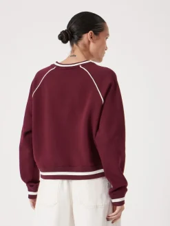 Hush Red Striped Rib Raglan Sweatshirt