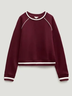 Hush Red Striped Rib Raglan Sweatshirt