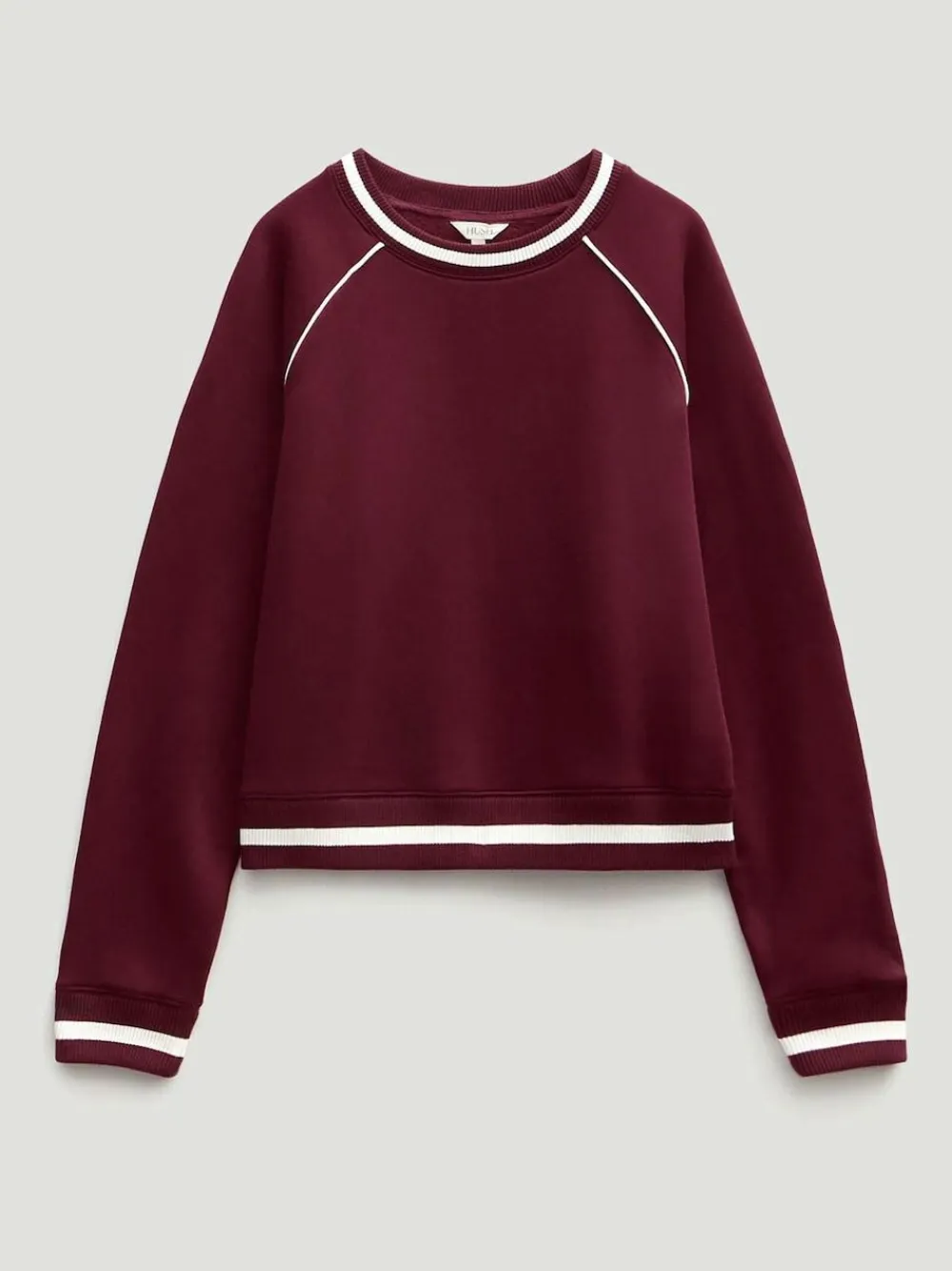 Hush Red Striped Rib Raglan Sweatshirt