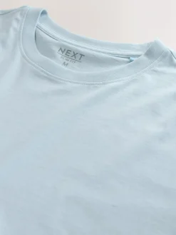 Next Ice Blue Slim Fit Essential Crew Neck Cotton T-Shirt