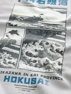 New Next Ice Grey Crew Sweatshirt Hokusai Graphic License