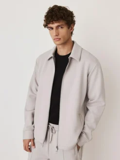 Best Next N. Premium Soft Touch Scuba Zip Through Shacket Ice Grey