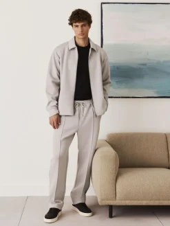 Best Next N. Premium Soft Touch Scuba Zip Through Shacket Ice Grey