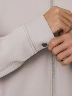 Best Next N. Premium Soft Touch Scuba Zip Through Shacket Ice Grey