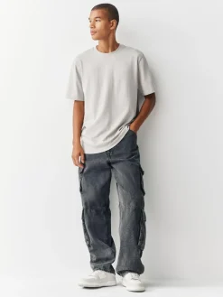 Next Ice Grey Regular Fit Heavyweight T-Shirt^ Tops & T-Shirts