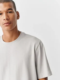 Next Ice Grey Regular Fit Heavyweight T-Shirt^ Tops & T-Shirts