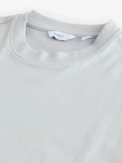 New Next Ice Grey Relaxed Fit Heavyweight T-Shirt