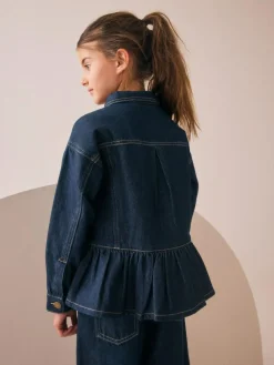 Hot Next Indigo Blue Peplum Hem Denim Jacket (3-16yrs)