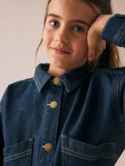 Hot Next Indigo Blue Peplum Hem Denim Jacket (3-16yrs)