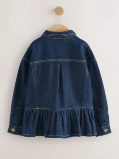 Hot Next Indigo Blue Peplum Hem Denim Jacket (3-16yrs)