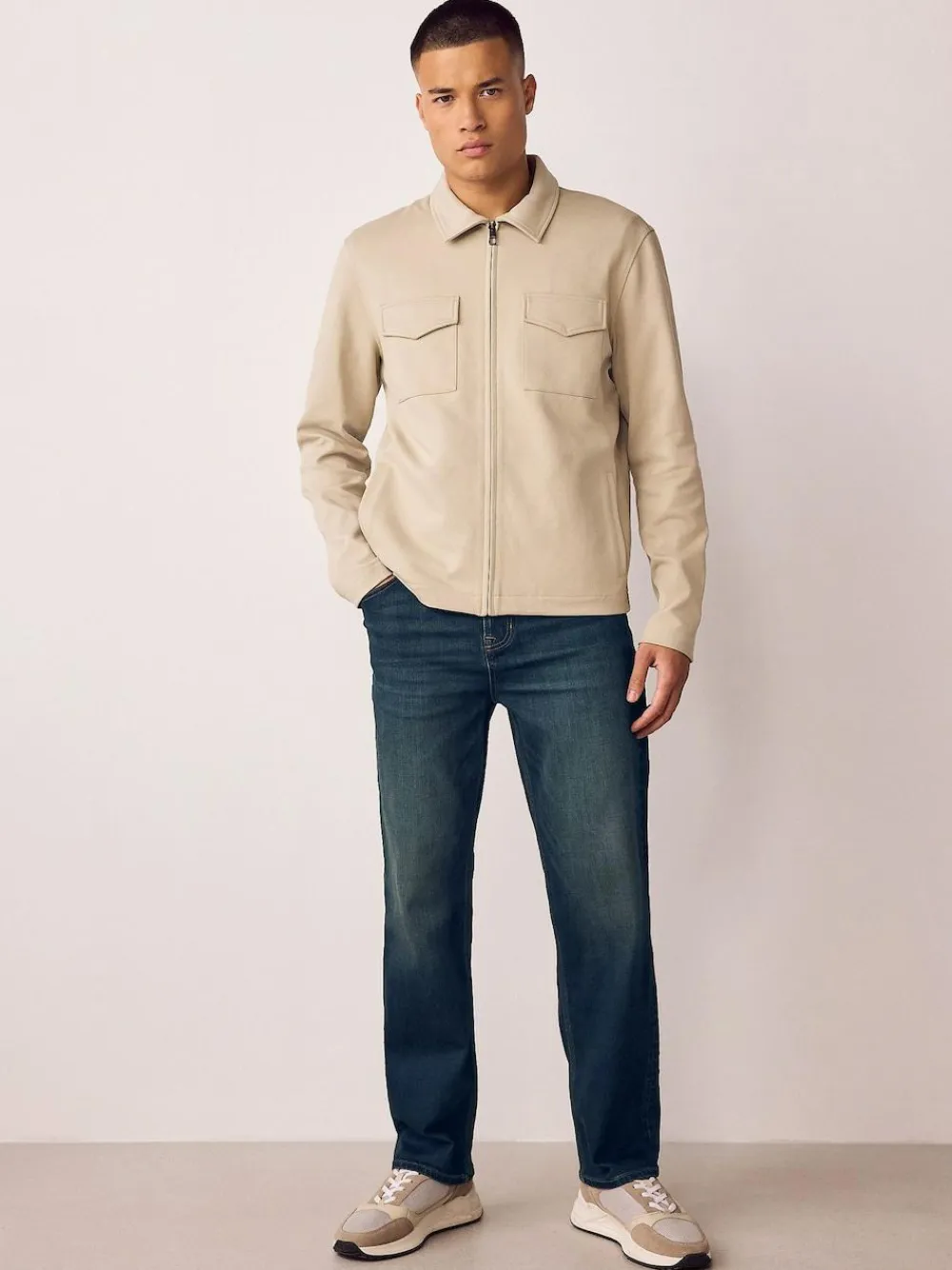 Hot Next Straight Fit Authentic Stretch Denim Jeans Indigo Blue