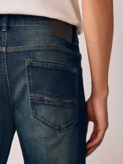 Hot Next Straight Fit Authentic Stretch Denim Jeans Indigo Blue