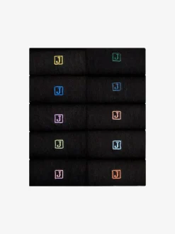 Discount Next Initials Black Embroidered Lasting Fresh Socks 10 Pack