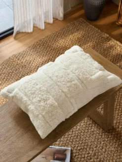 Next Ivory 40 x 59cm Carved Tufted Geo Cushion^ Cushions & Throws