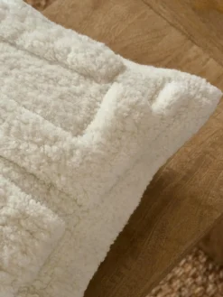 Next Ivory 40 x 59cm Carved Tufted Geo Cushion^ Cushions & Throws