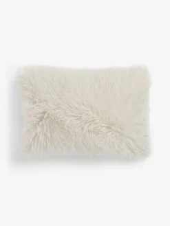 Next Ivory 40 x 59cm Mongolian Faux Fur Cushion^ Cushions & Throws