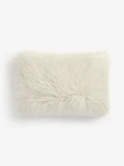 Next Ivory 40 x 59cm Mongolian Faux Fur Cushion^ Cushions & Throws