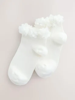 Best Next 2 Pack Cotton Rich Bridesmaid Ankle Socks Ivory Cream