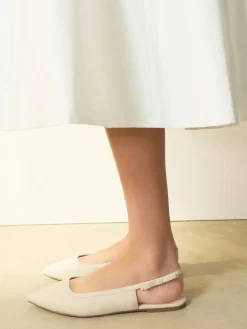 Outlet Next Ivory Forever Comfort® Point Toe Bow Back Slingback Flats