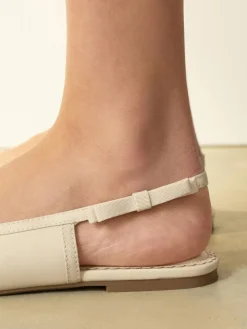 Outlet Next Ivory Forever Comfort® Point Toe Bow Back Slingback Flats