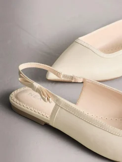 Outlet Next Ivory Forever Comfort® Point Toe Bow Back Slingback Flats