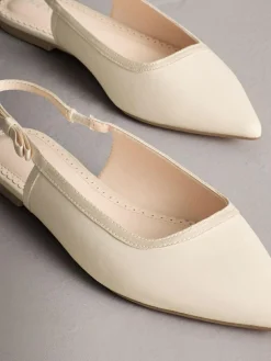 Outlet Next Ivory Forever Comfort® Point Toe Bow Back Slingback Flats