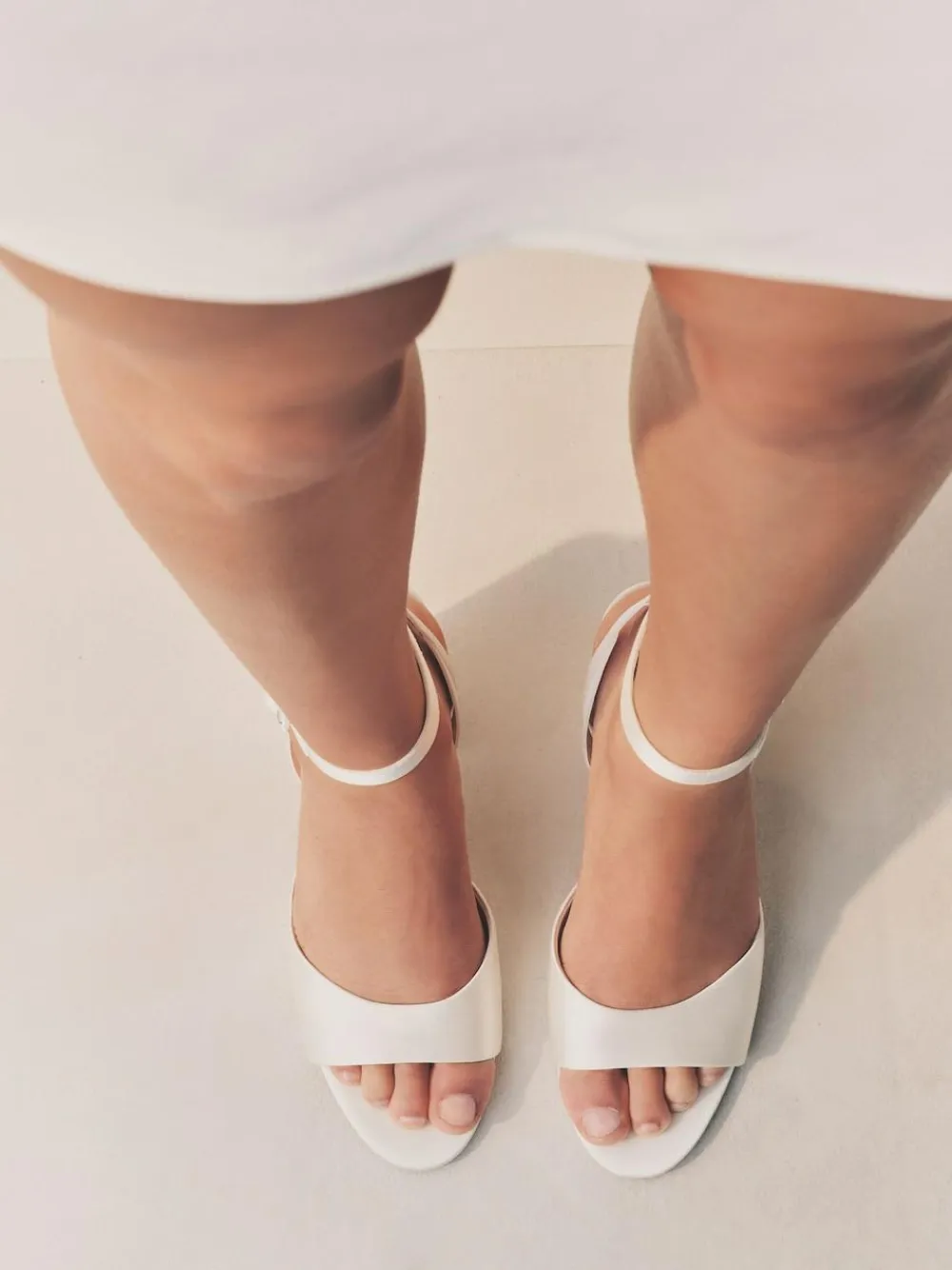 Online Next Forever Comfort® Wedding Round Toe Block Heel Bridal Sandals Ivory