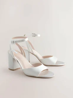Online Next Forever Comfort® Wedding Round Toe Block Heel Bridal Sandals Ivory