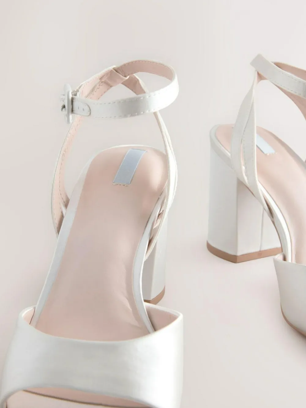 Online Next Forever Comfort® Wedding Round Toe Block Heel Bridal Sandals Ivory