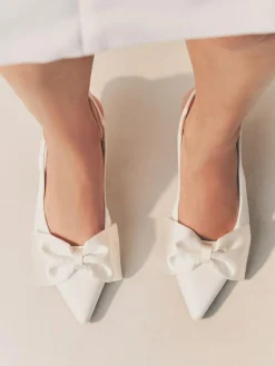 Next Forever Comfort® Wedding Satin Bow Pointed Toe Slingback Heels^Women Heels|Occasionwear