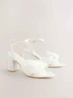 Next Ivory Forever Comfort® Wedding Bow Block Bridal Heel Shoes^Women Heels|Occasionwear