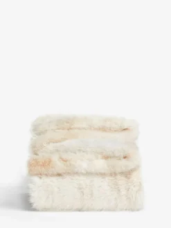 Discount Next Loulou Faux Fur Throw Ivory