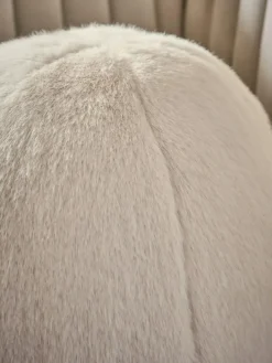 Hot Next Round Luxe Plush Faux Fur Cushion Ivory