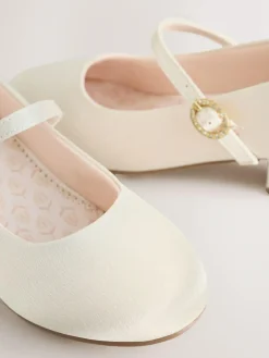 Next Standard Fit (F) Stain Resistant Satin Mary Jane Flower Girl Heeled Shoes^ Boots|Occasionwear