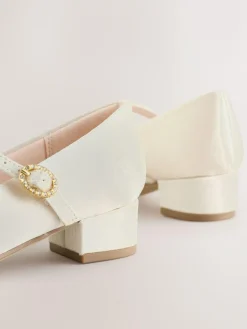 Next Standard Fit (F) Stain Resistant Satin Mary Jane Flower Girl Heeled Shoes^ Boots|Occasionwear