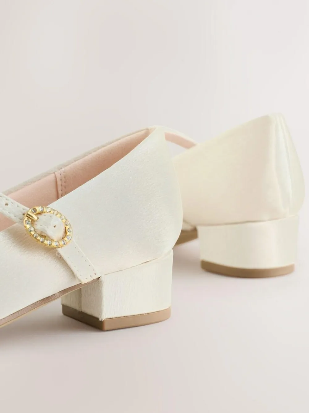 Next Standard Fit (F) Stain Resistant Satin Mary Jane Flower Girl Heeled Shoes^ Boots|Occasionwear