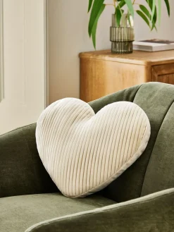 Next Ivory Valentines 3D Pleated Velvet Heart Cushion^ Cushions & Throws