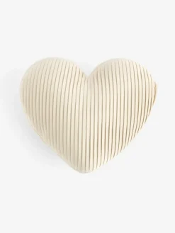 Next Ivory Valentines 3D Pleated Velvet Heart Cushion^ Cushions & Throws