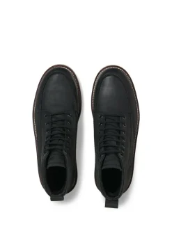 Hot JACK & JONES Black Leather Boots