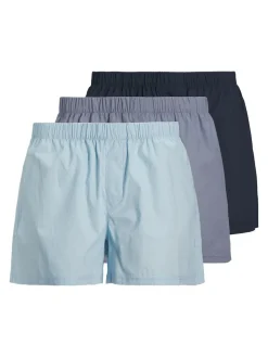 Outlet JACK & JONES 100% Cotton Boxers 3 Pack Blue