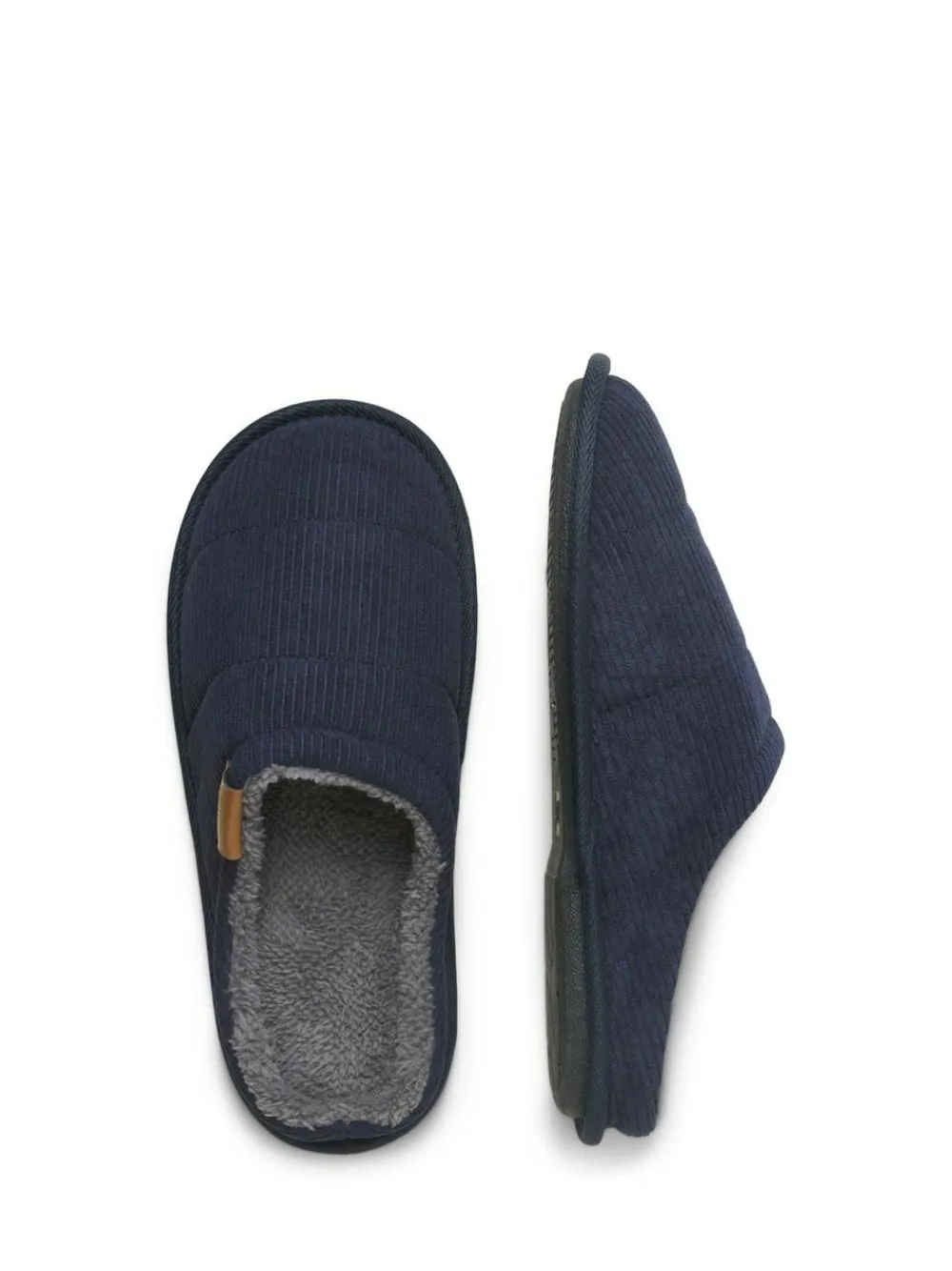 JACK & JONES Corduroy Mule Slippers Blue