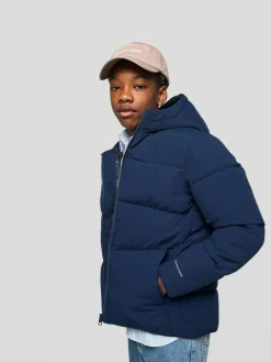 Sale JACK & JONES JUNIOR Blue Hooded Puffer Jacket