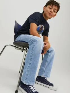 Sale JACK & JONES JUNIOR Chris Relaxed Fit Black Jeans Blue