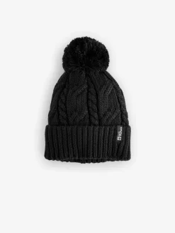 Jack Wolfskin Pom Knitted Black Beanie^ Hats, Gloves & Scarves|Hats, Scarves & Gloves