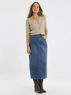 JD Williams Blue Mid Wash 24/7 Denim Maxi Skirt^Women Skirts
