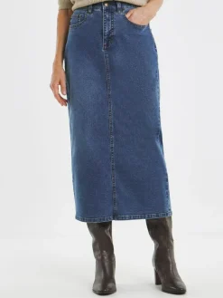 JD Williams Blue Mid Wash 24/7 Denim Maxi Skirt^Women Skirts