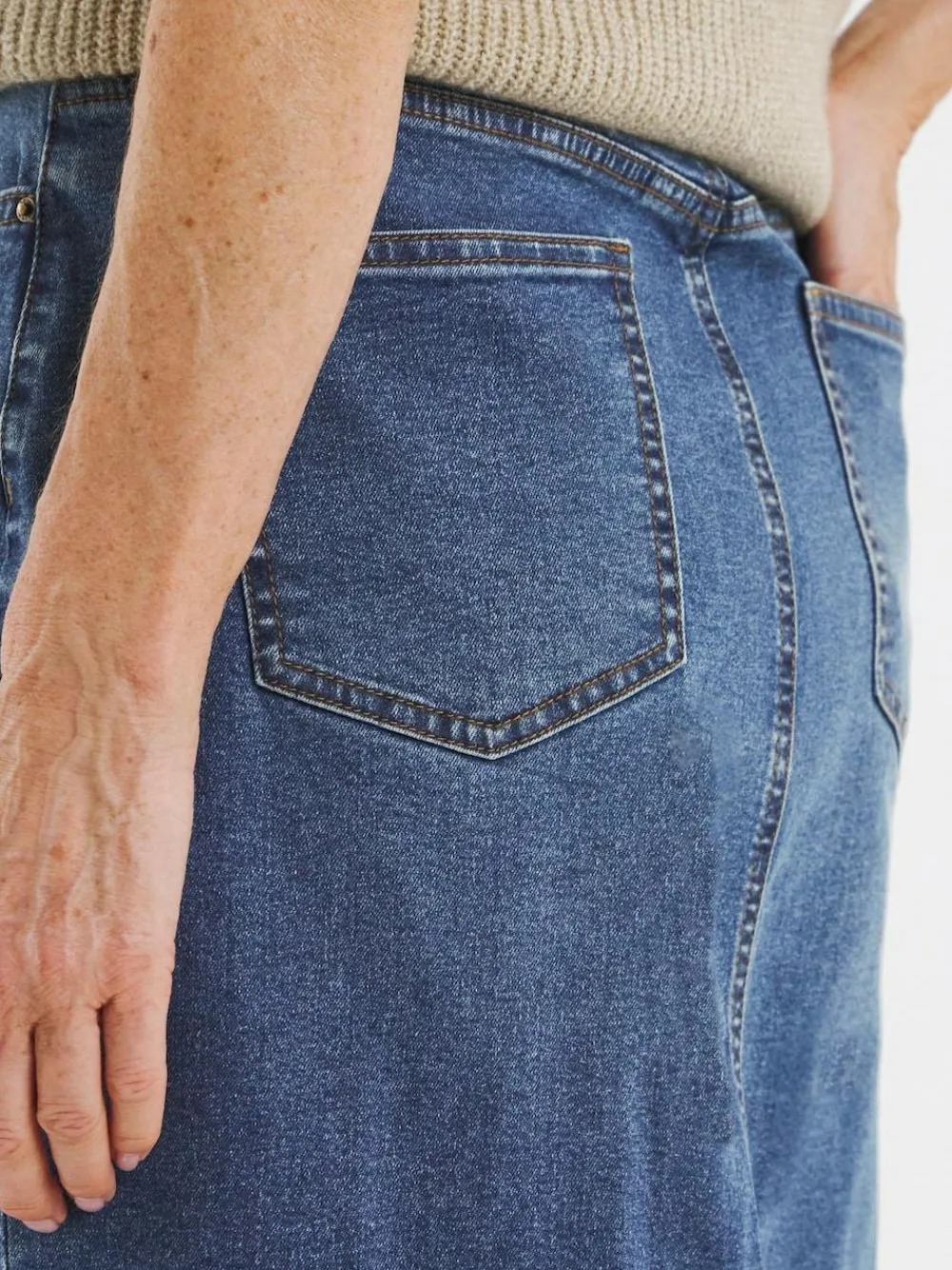 JD Williams Blue Mid Wash 24/7 Denim Maxi Skirt^Women Skirts