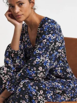 Hot JD Williams Blue Supersoft Jersey V-Neck Maxi Tea Dress