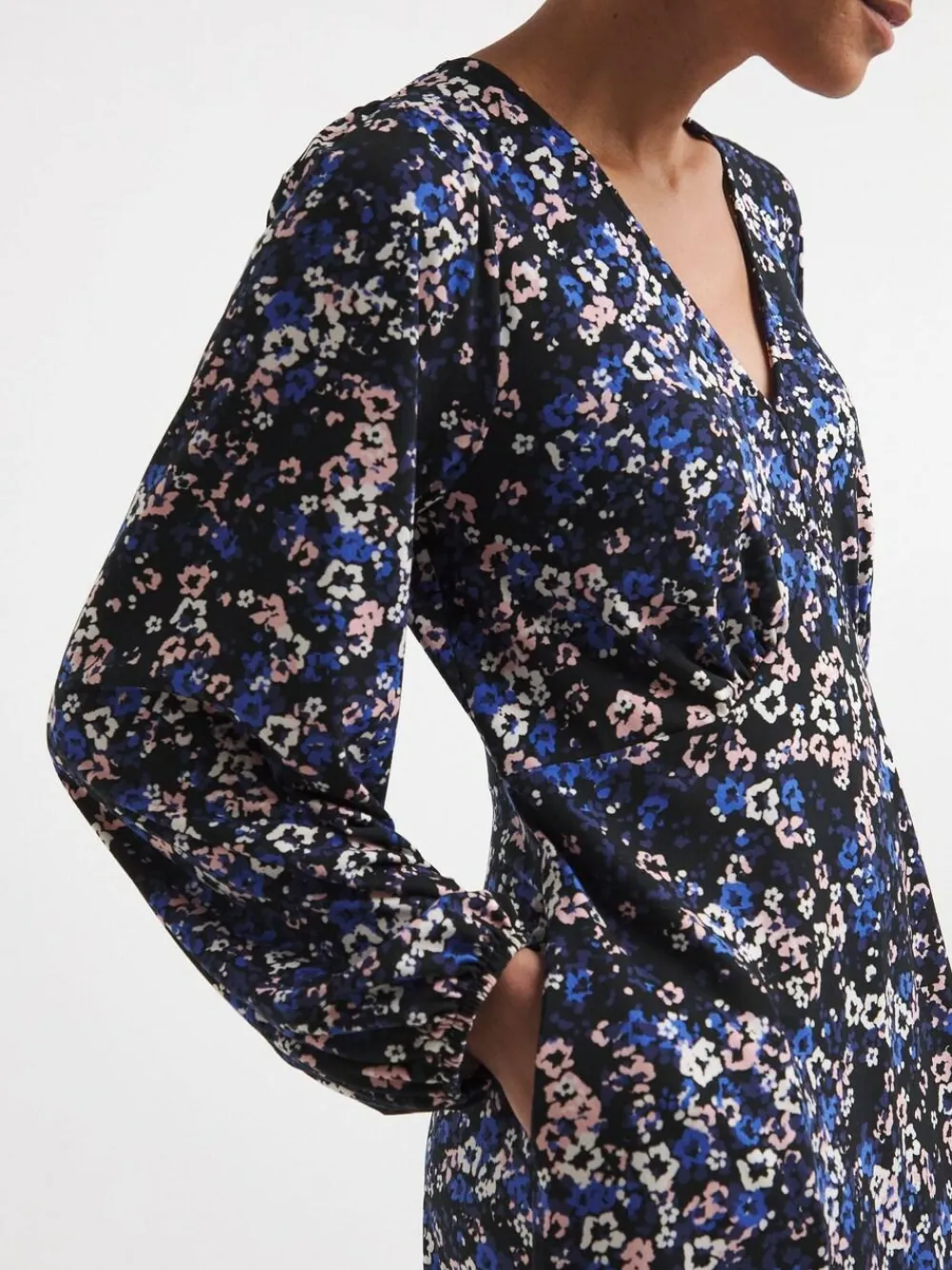 Hot JD Williams Blue Supersoft Jersey V-Neck Maxi Tea Dress