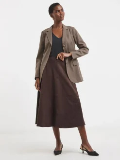 Sale JD Williams Brown Suede Midi Circle Skirt